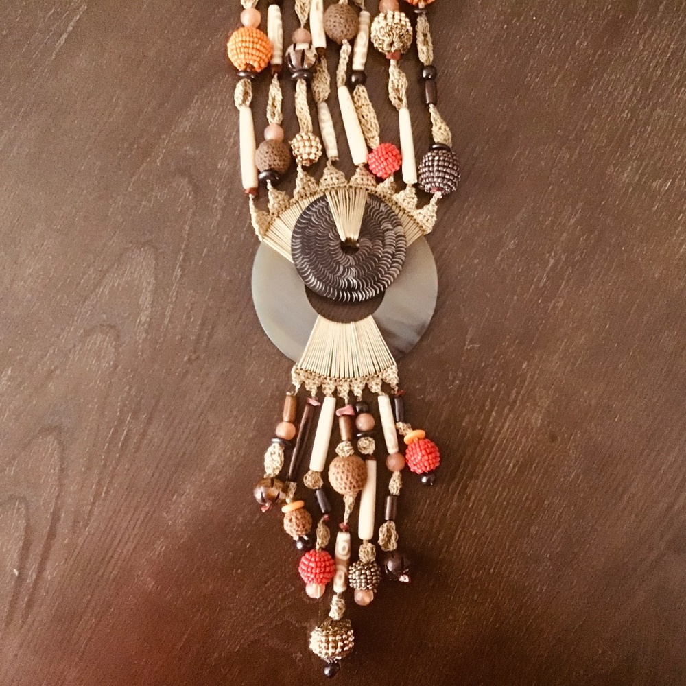 Chico’s Vintage Boho Beaded Necklace 24” Long